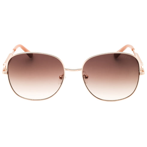 Guess Gf6190 28F Shiny Rose Gold Gradient Brown Sunglasses